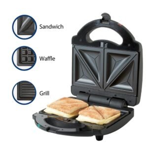 SANDWICHERA MULTIFUNCIONAL DE LUJO 760W CON PLACAS INTERCAMBIABLES