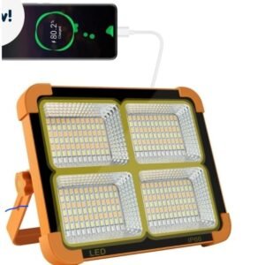 LINTERNA SOLAR DE ALTA POTENCIA CON CARGA USB Y DISEÑO RESISTENTE