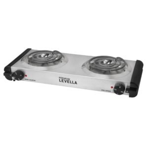 QUEMADOR ELÉCTRICO DOBLE DELUXE DE ACERO INOXIDABLE