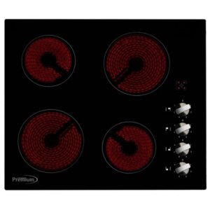 ESTUFA ELÉCTRICA EMPOTRABLE PREMIUM DE 24" CON VIDRIO TEMPLADO NEGRO