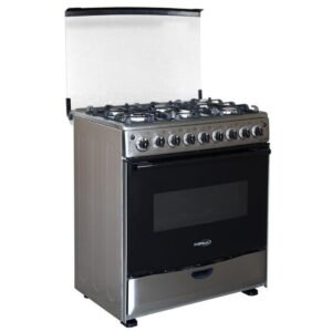 ESTUFA A GAS DE 6 QUEMADORES CON LLAMA TRIPLE Y QUEMADOR ELÉCTRICO