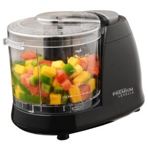 MINI PICADORA DE ALIMENTOS 1.5 TAZAS COLOR NEGRO CON CUCHILLAS DE ACERO