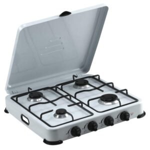 ESTUFA DE GAS PORTÁTIL DE 4 QUEMADORES CON TAPA